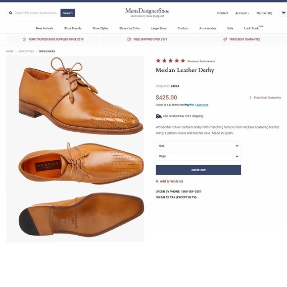 $425 Nordstrom MEZLAN Pedrosa 10 M Derby Tan * add $15 new Trees main image 9